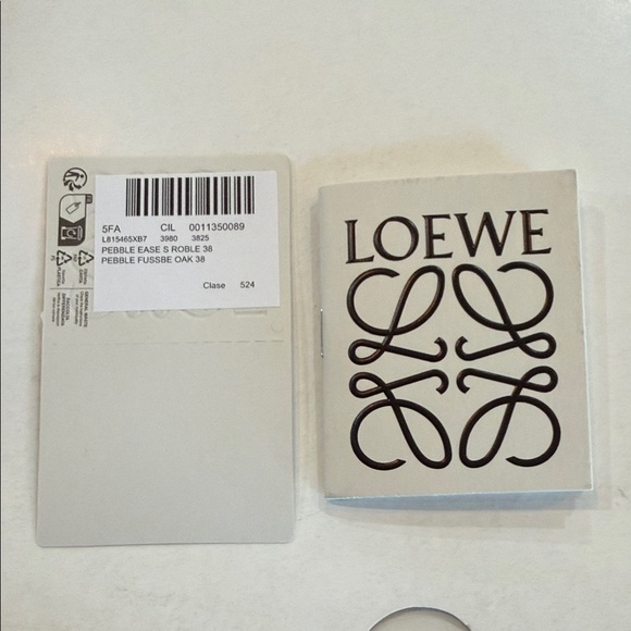 Loewe Brown Leather Slide Sandals with Gold Medallions - Picture 5 of 6